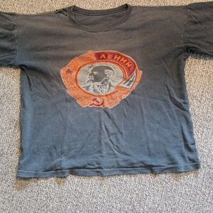 Vintage Graphic T-Shirt with Lenin Design